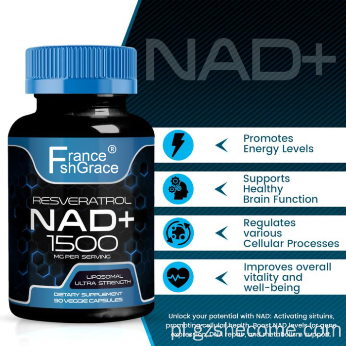 Liposomal NAD+ suplement z suplementem resweratrolu NAD